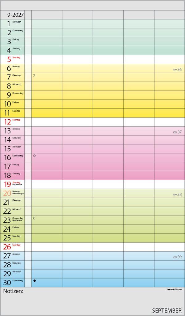 Beispielinhalt (Bild) Familienplaner Farbenspiel 2027