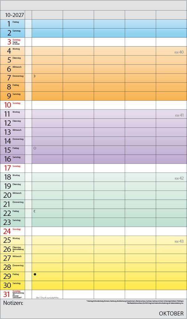 Beispielinhalt (Bild) Familienplaner Farbenspiel 2027
