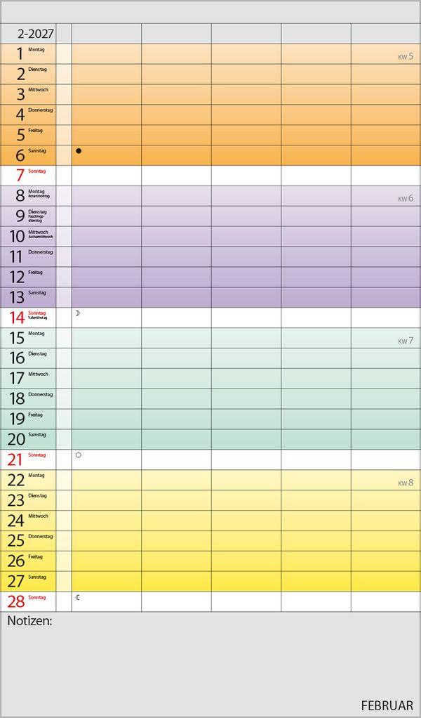 Beispielinhalt (Bild) Familienplaner Farbenspiel 2027