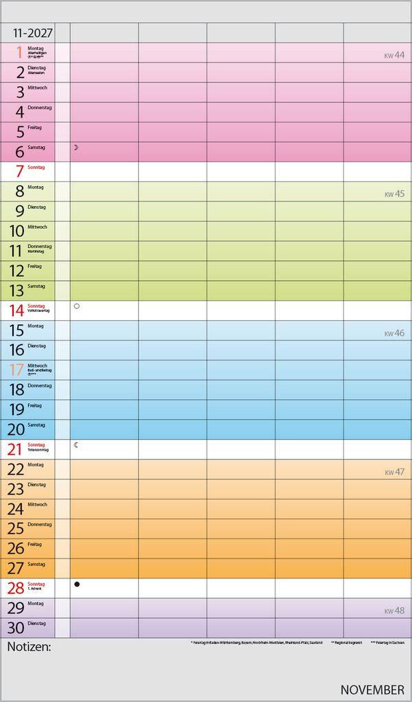 Beispielinhalt (Bild) Familienplaner Farbenspiel 2027