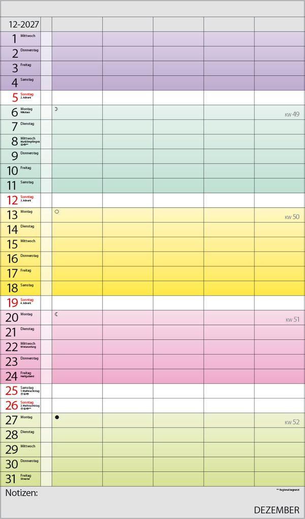 Beispielinhalt (Bild) Familienplaner Farbenspiel 2027