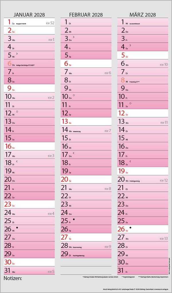 Beispielinhalt (Bild) Familienplaner Farbenspiel 2027