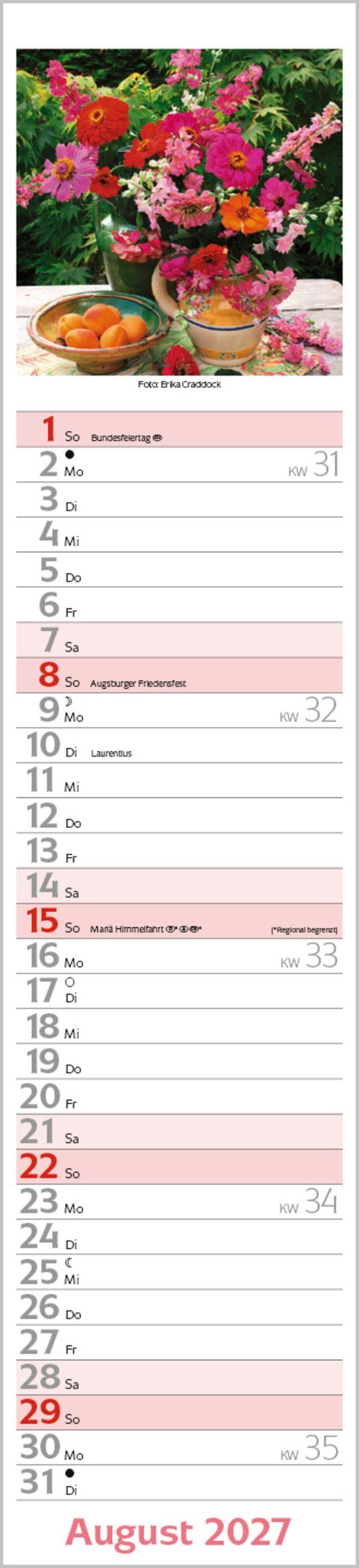 Beispielinhalt (Bild) Flowers Langplaner 2027