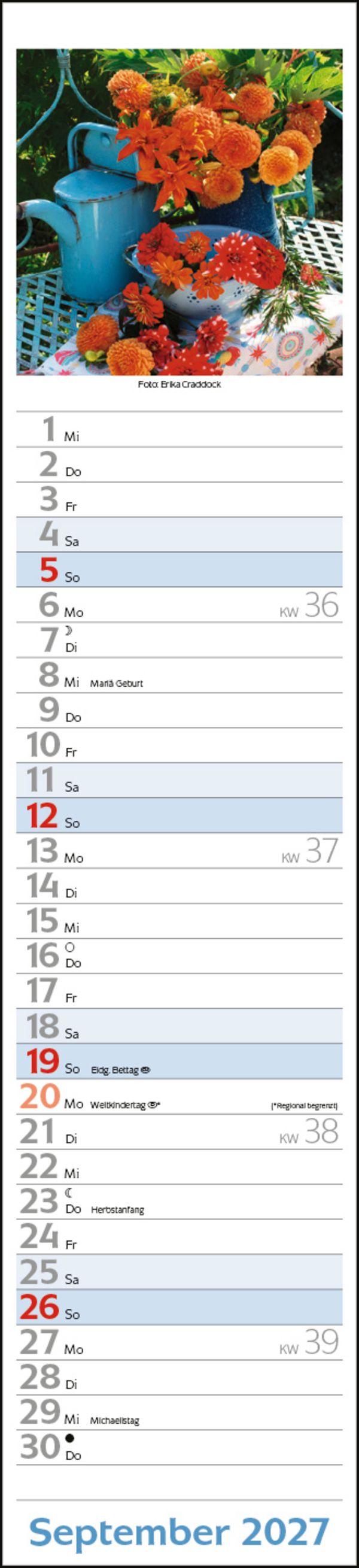 Beispielinhalt (Bild) Flowers Langplaner 2027