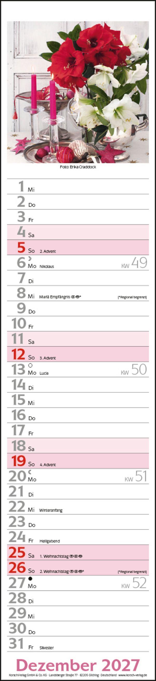 Beispielinhalt (Bild) Flowers Langplaner 2027