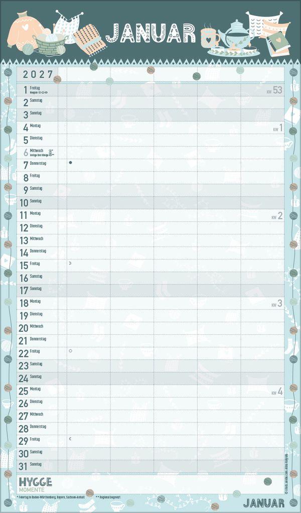 Beispielinhalt (Bild) Hygge Planer 2027