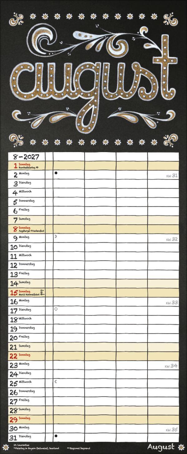 Beispielinhalt (Bild) Tafel Timer 2027