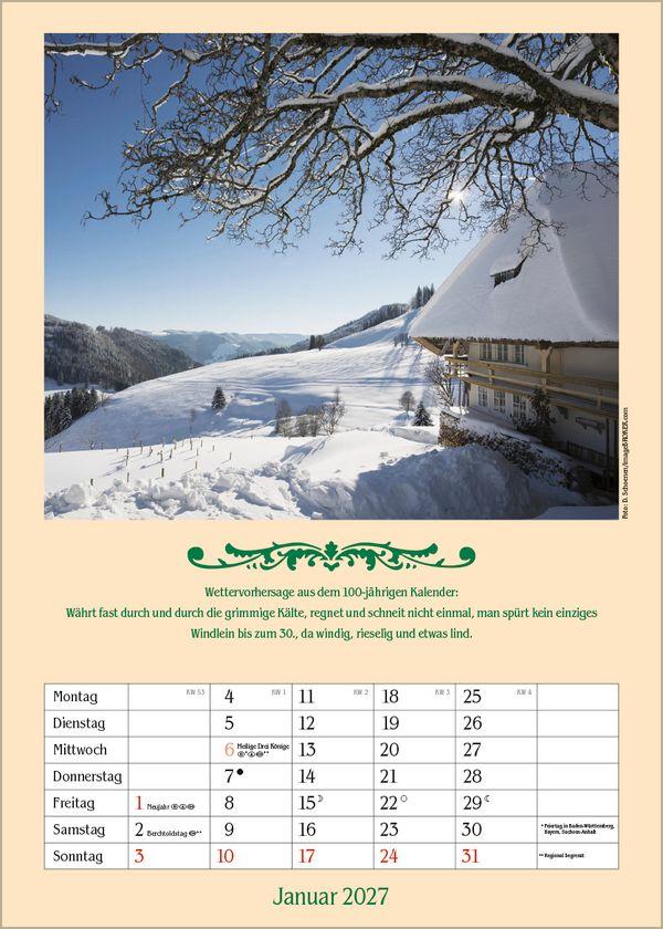 Beispielinhalt (Bild) Landleben mit Hundertjährigem Kalender 2027