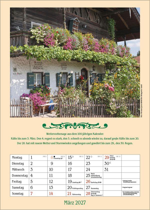Beispielinhalt (Bild) Landleben mit Hundertjährigem Kalender 2027