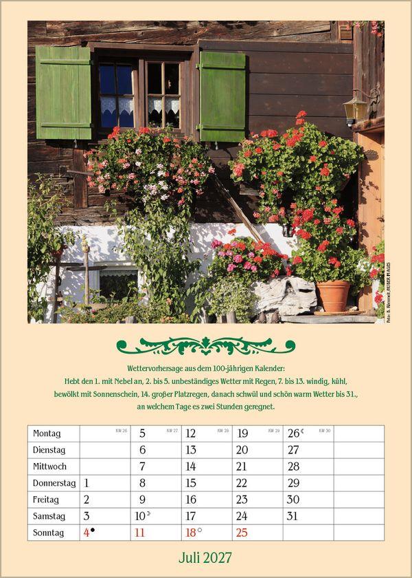 Beispielinhalt (Bild) Landleben mit Hundertjährigem Kalender 2027