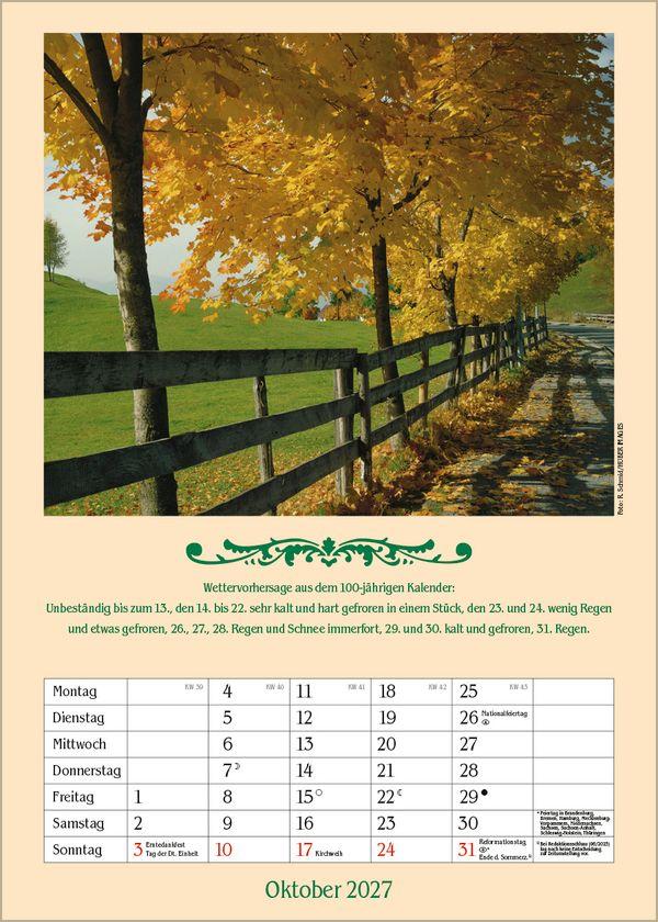 Beispielinhalt (Bild) Landleben mit Hundertjährigem Kalender 2027
