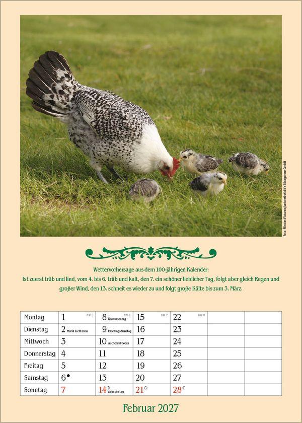 Beispielinhalt (Bild) Landleben mit Hundertjährigem Kalender 2027