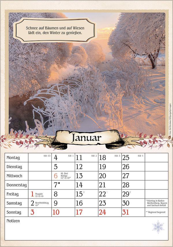 Beispielinhalt (Bild) Kalender für Rentner 2027