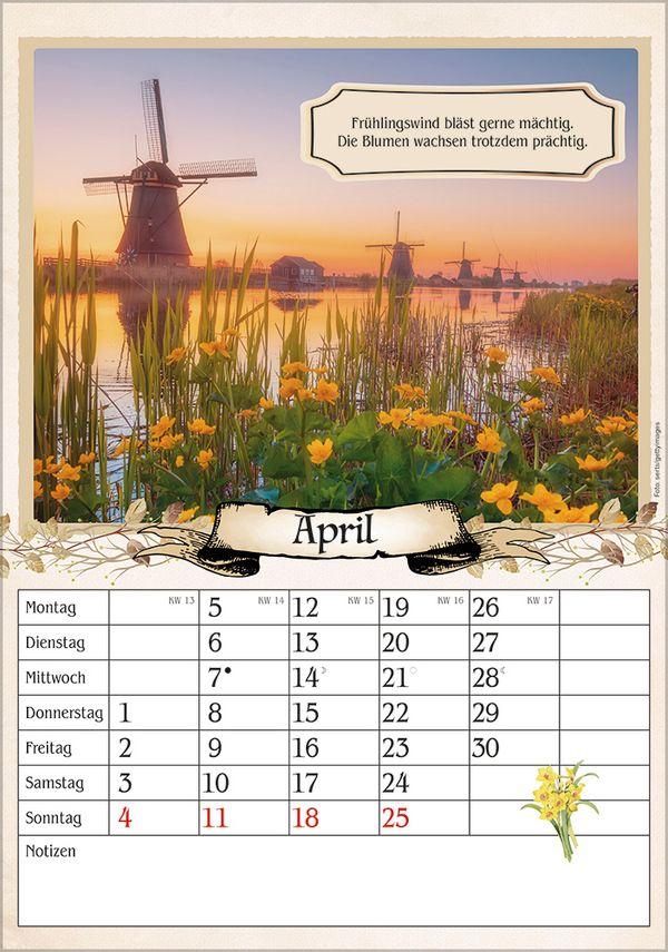 Beispielinhalt (Bild) Kalender für Rentner 2027