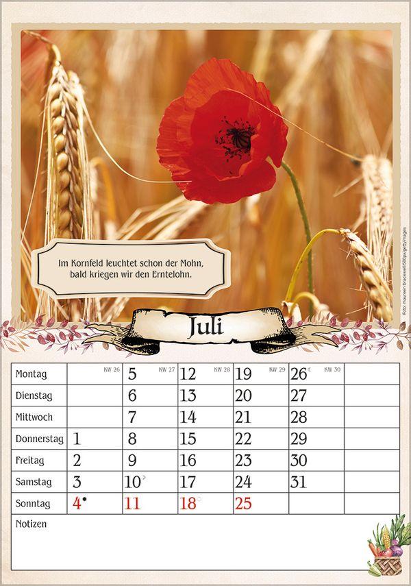 Beispielinhalt (Bild) Kalender für Rentner 2027