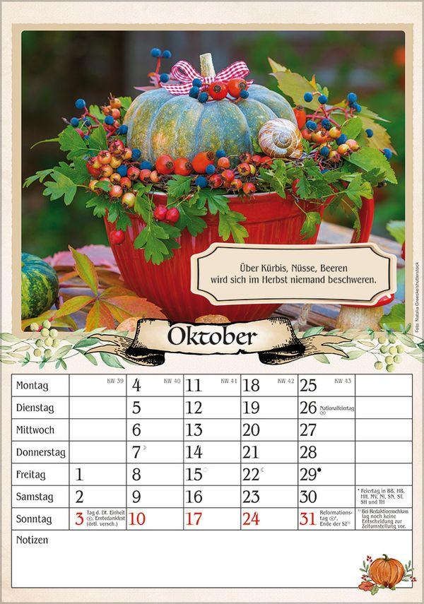 Beispielinhalt (Bild) Kalender für Rentner 2027