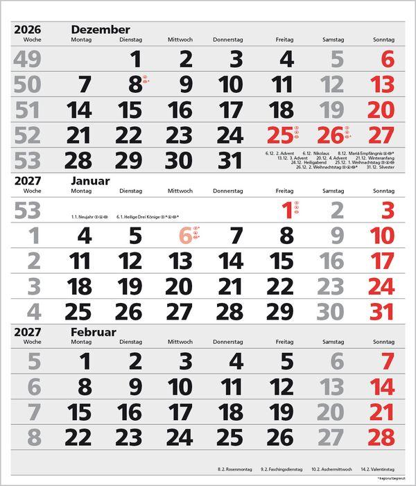 Beispielinhalt (Bild) 3-Monats-Planer XL Comfort 2027