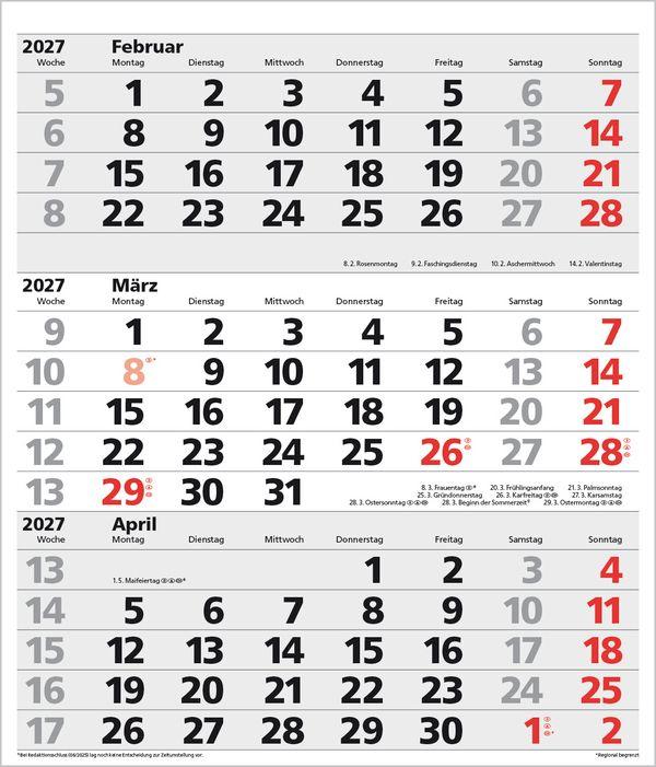 Beispielinhalt (Bild) 3-Monats-Planer XL Comfort 2027