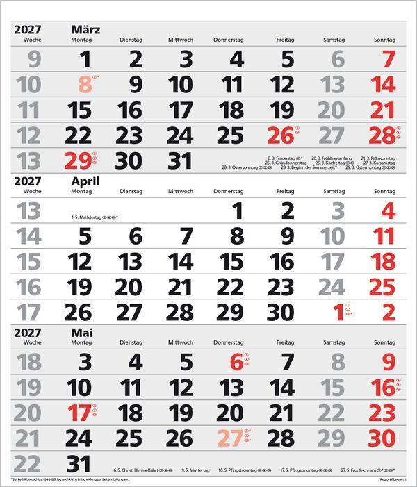 Beispielinhalt (Bild) 3-Monats-Planer XL Comfort 2027
