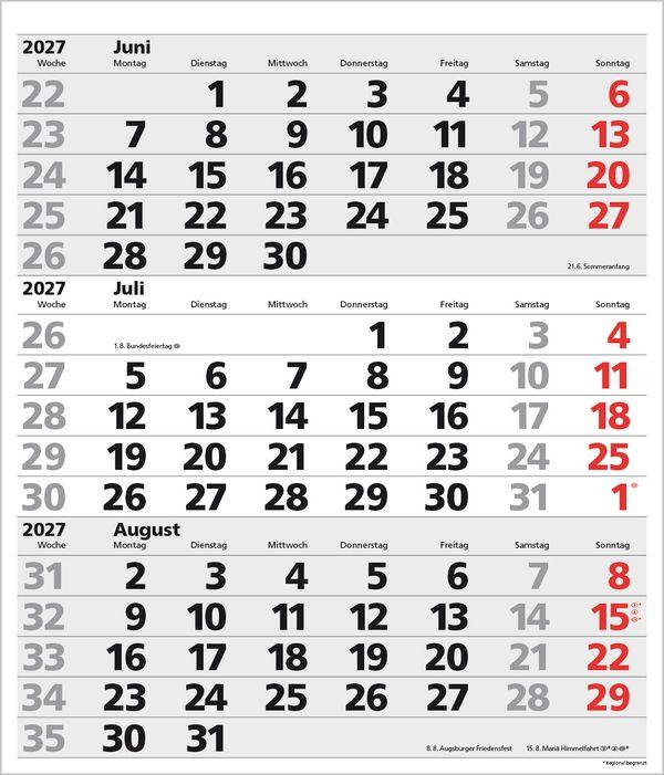 Beispielinhalt (Bild) 3-Monats-Planer XL Comfort 2027