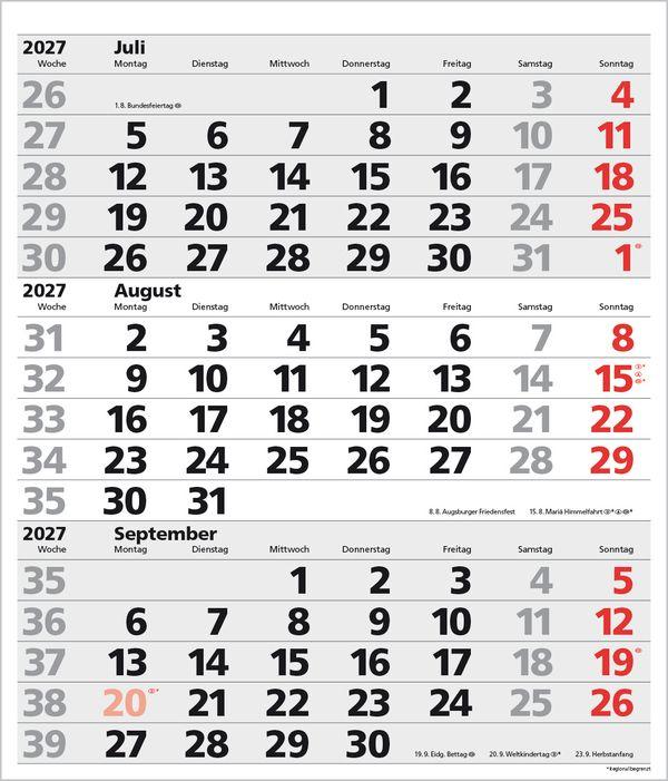 Beispielinhalt (Bild) 3-Monats-Planer XL Comfort 2027