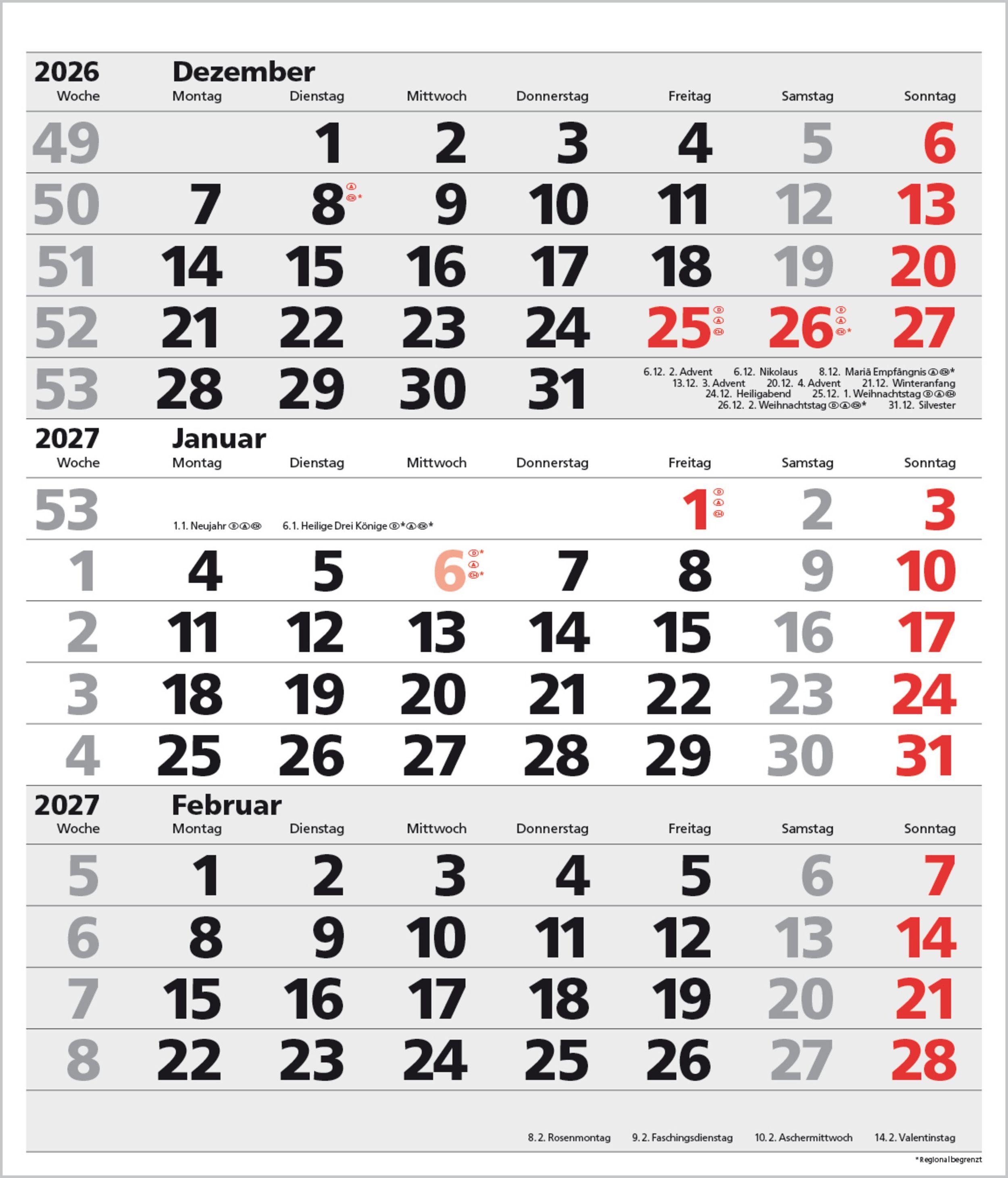 Vorderes Coverbild 3-Monats-Planer XL Comfort 2027