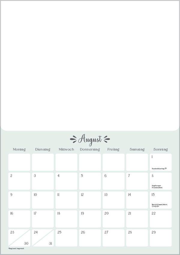 Beispielinhalt (Bild) Foto-Malen-Basteln A4 Mint 2027