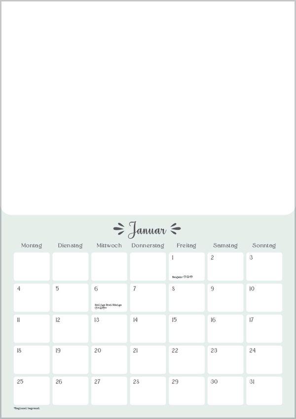 Beispielinhalt (Bild) Foto-Malen-Basteln A4 Mint 2027