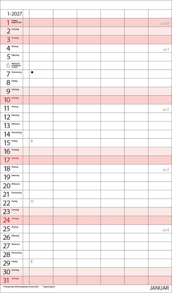 Beispielinhalt (Bild) XL Familienplaner 2027