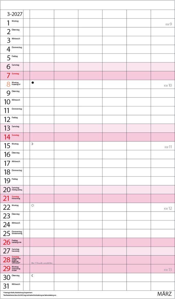 Beispielinhalt (Bild) XL Familienplaner 2027