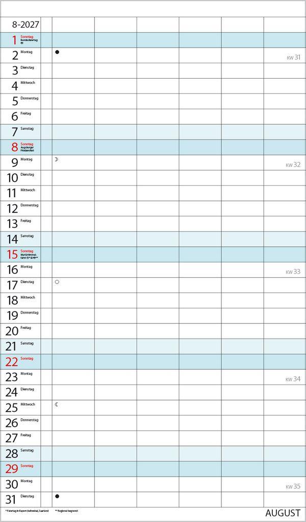 Beispielinhalt (Bild) XL Familienplaner 2027