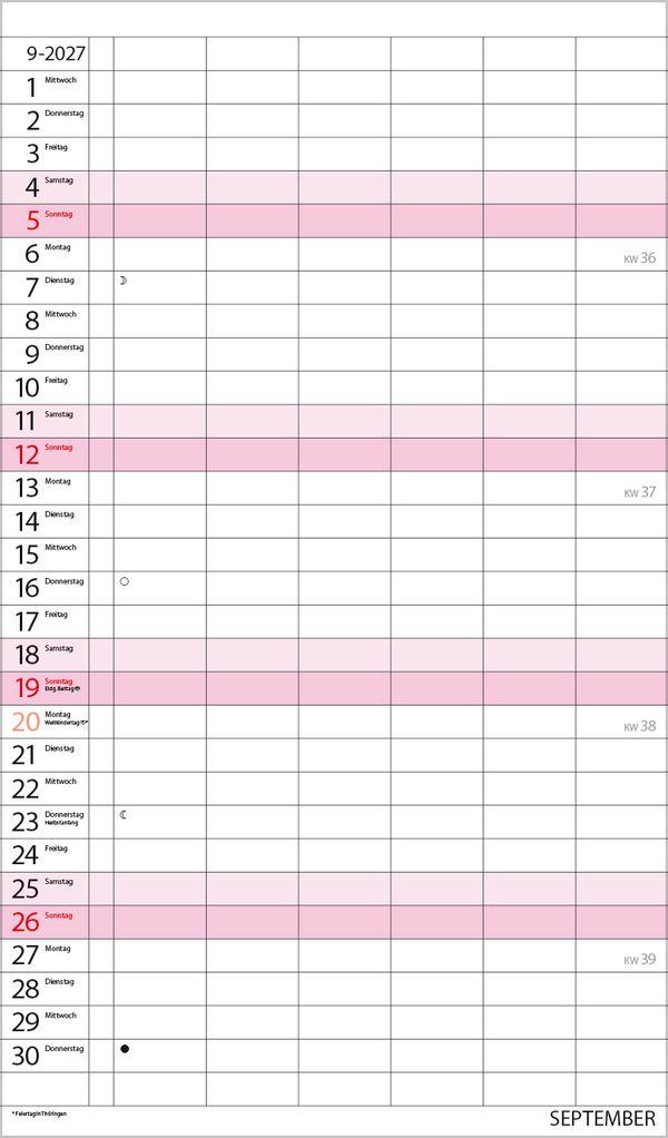 Beispielinhalt (Bild) XL Familienplaner 2027