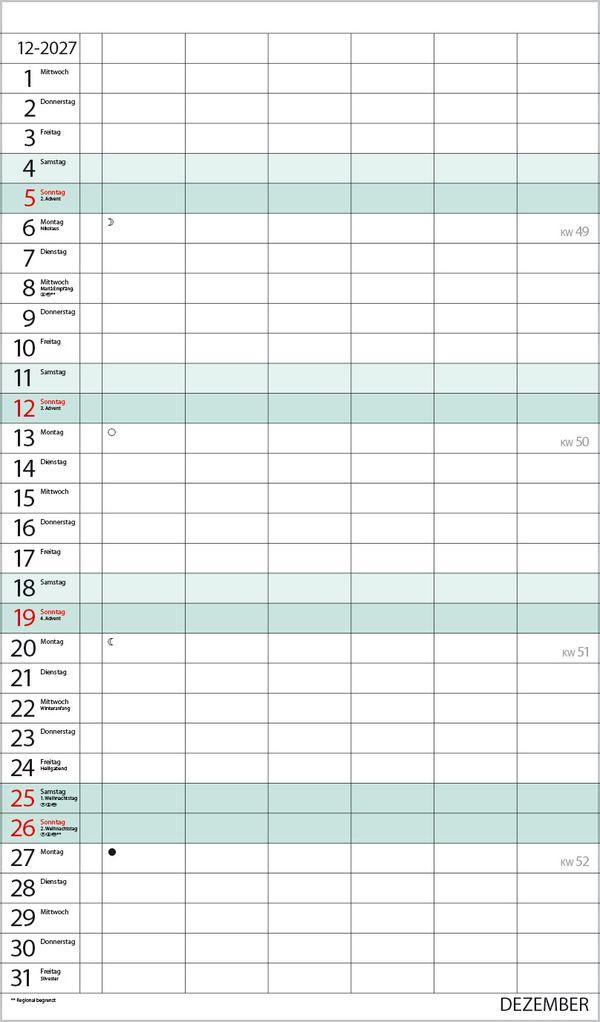 Beispielinhalt (Bild) XL Familienplaner 2027