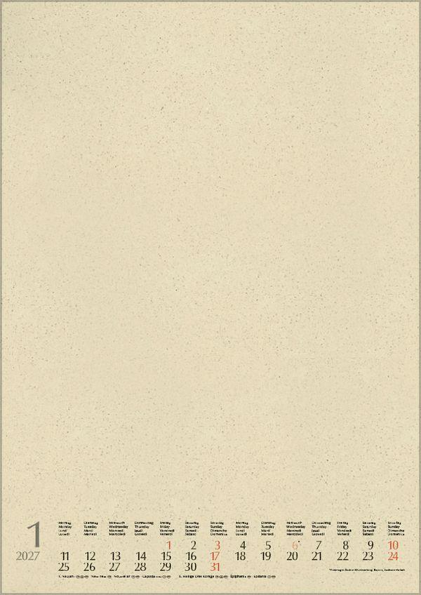 Beispielinhalt (Bild) Foto-Malen-Basteln Bastelkalender A4 Graspapier 2027