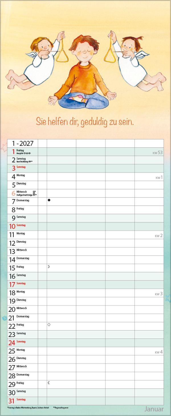 Beispielinhalt (Bild) Familientimer Schutzengel 2027
