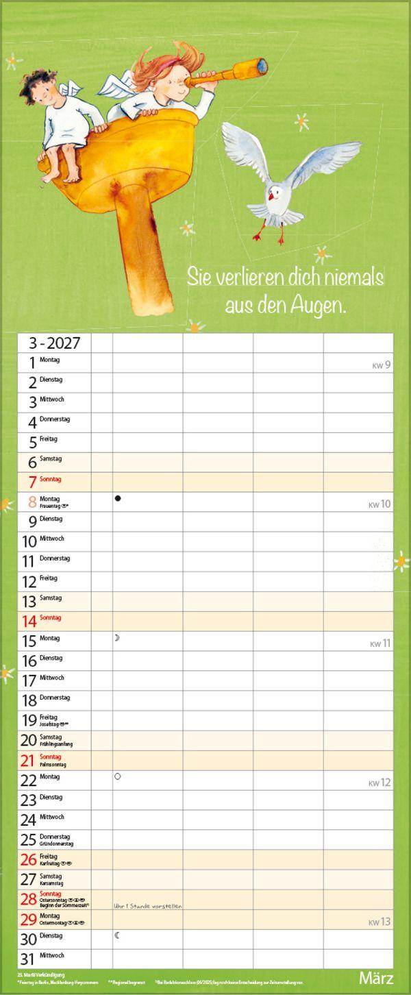 Beispielinhalt (Bild) Familientimer Schutzengel 2027