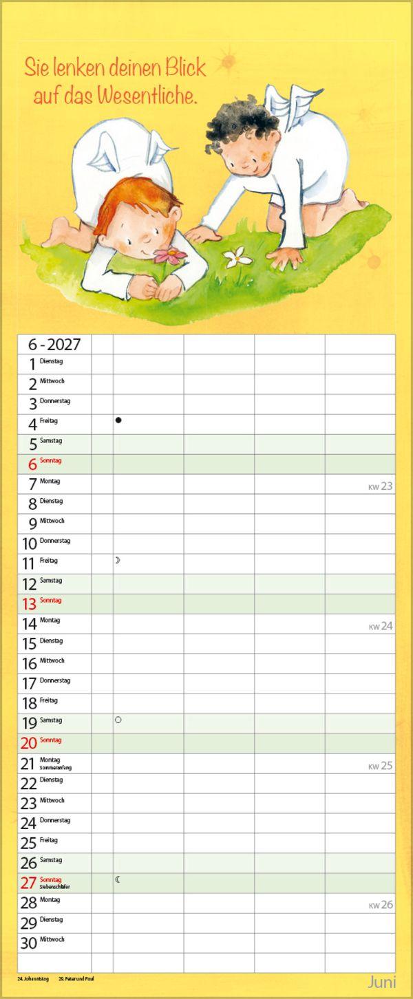 Beispielinhalt (Bild) Familientimer Schutzengel 2027