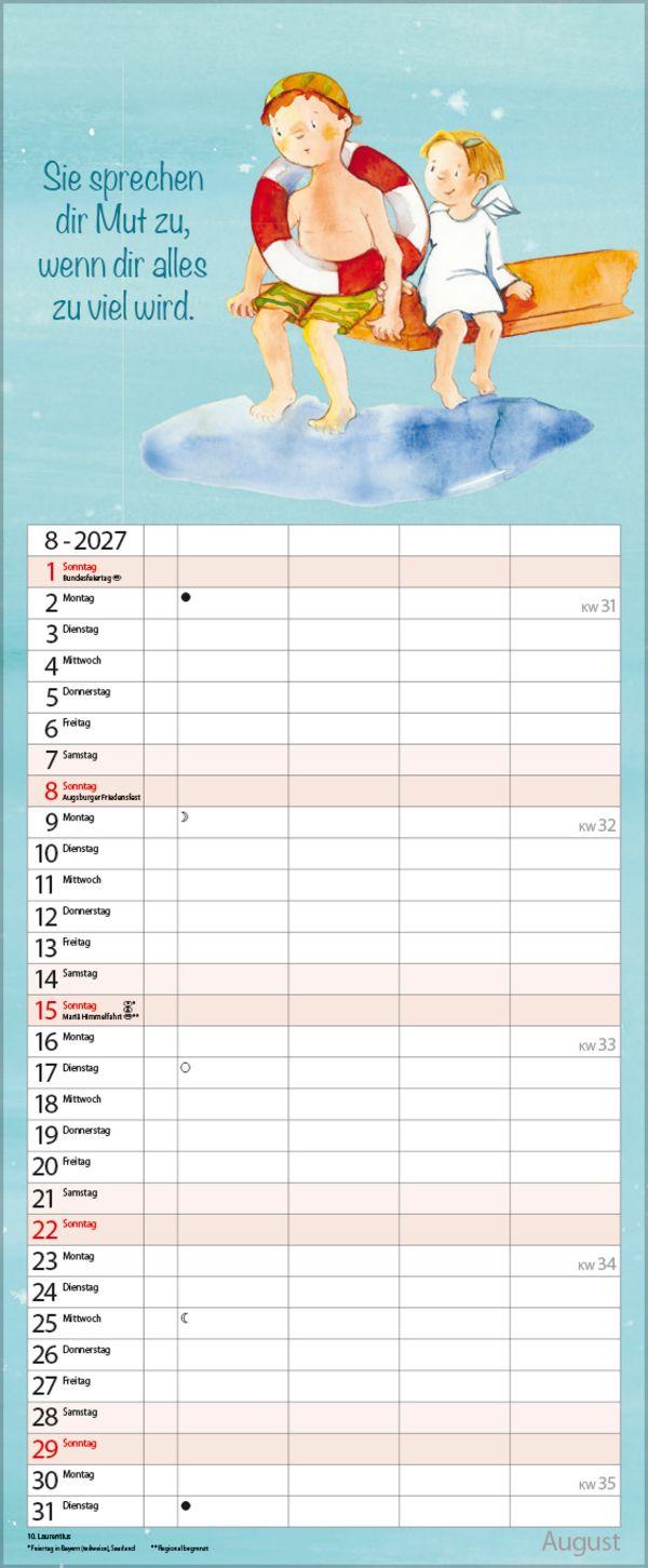 Beispielinhalt (Bild) Familientimer Schutzengel 2027