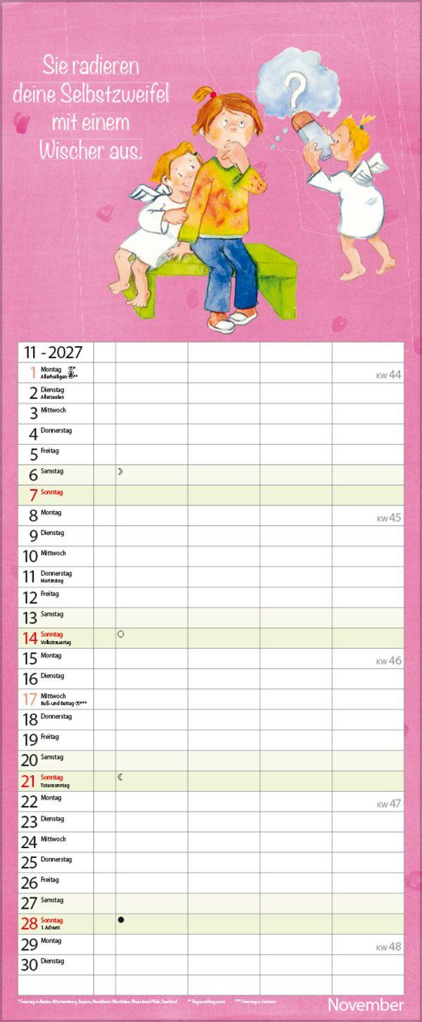 Beispielinhalt (Bild) Familientimer Schutzengel 2027