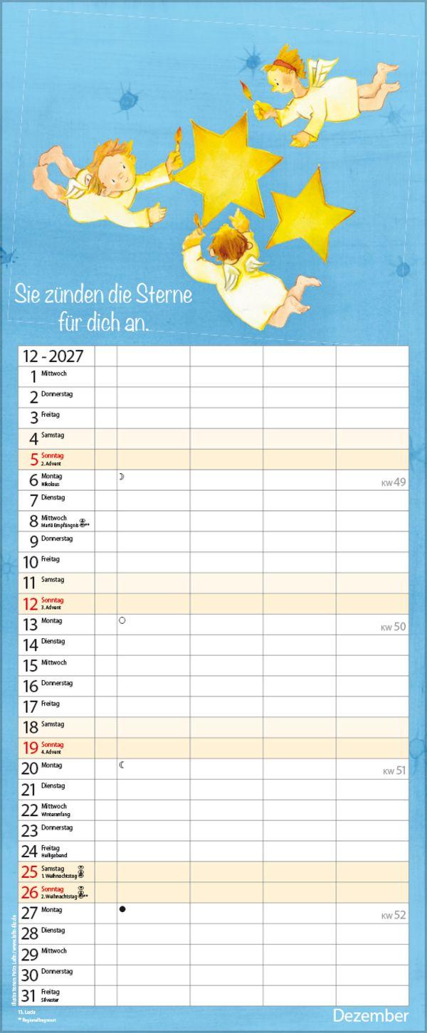 Beispielinhalt (Bild) Familientimer Schutzengel 2027