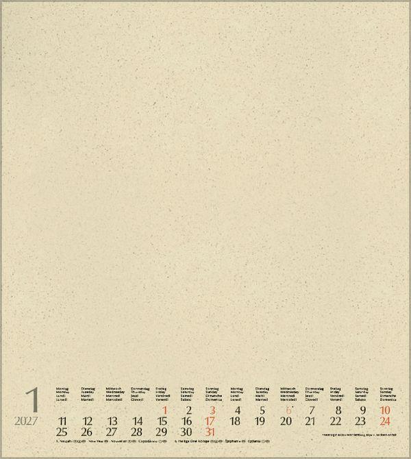 Beispielinhalt (Bild) Foto-Malen-Basteln Bastelkalender Graspapier 2027