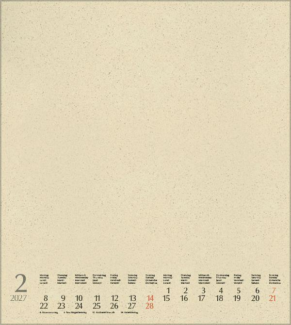 Beispielinhalt (Bild) Foto-Malen-Basteln Bastelkalender Graspapier 2027