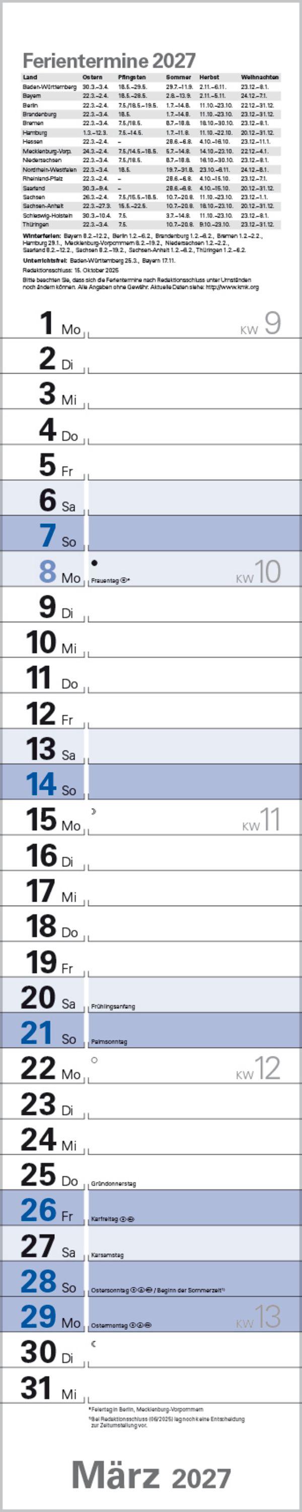 Beispielinhalt (Bild) Planer Blau 2027