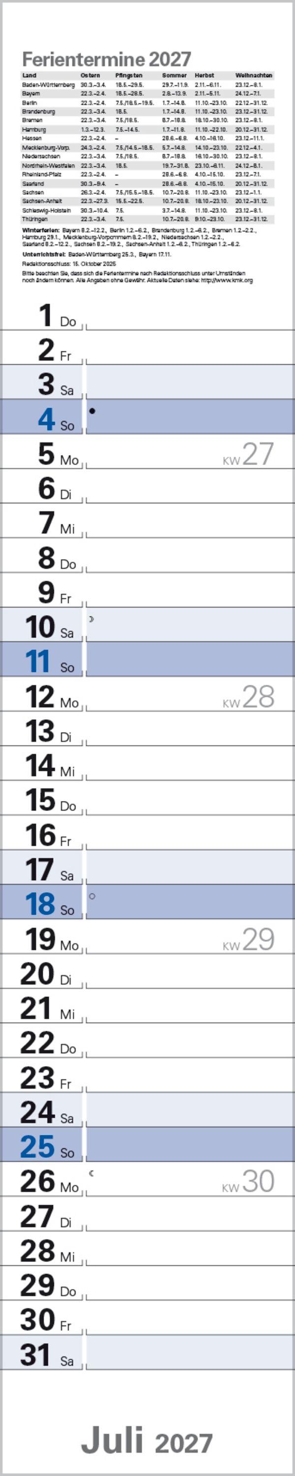 Beispielinhalt (Bild) Planer Blau 2027