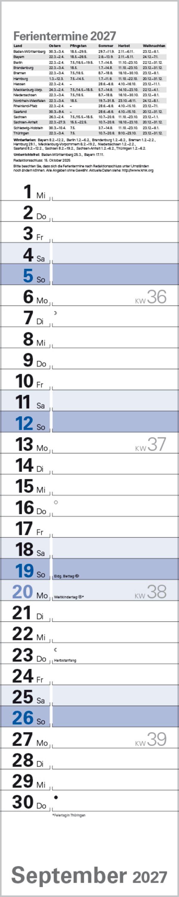 Beispielinhalt (Bild) Planer Blau 2027