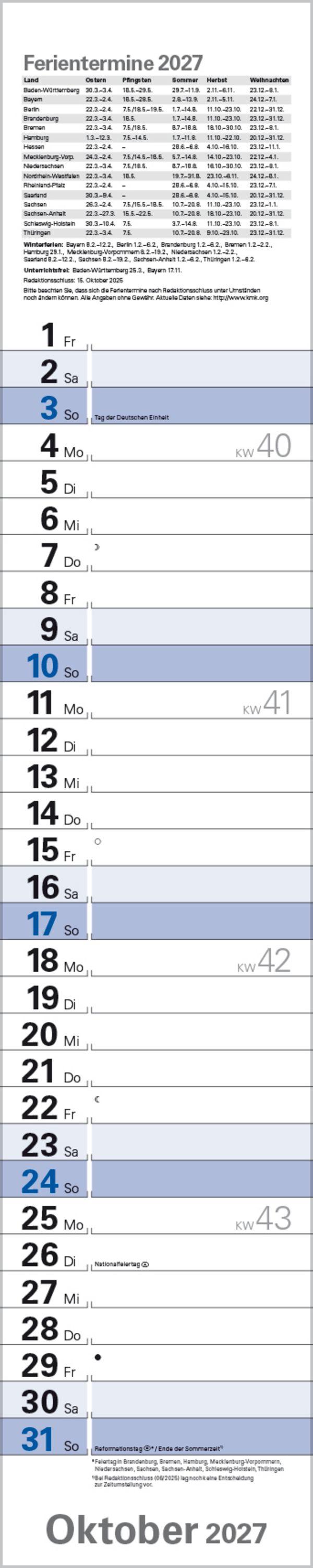 Beispielinhalt (Bild) Planer Blau 2027