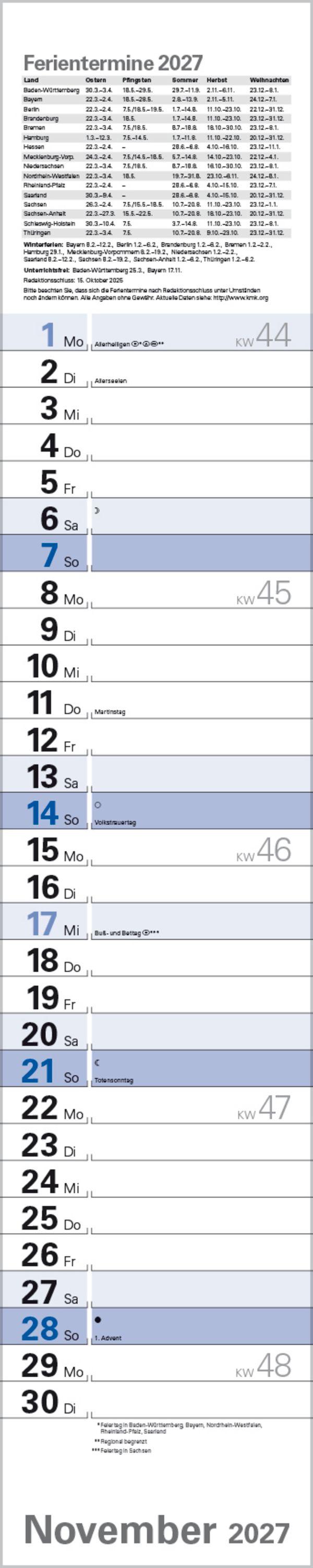 Beispielinhalt (Bild) Planer Blau 2027