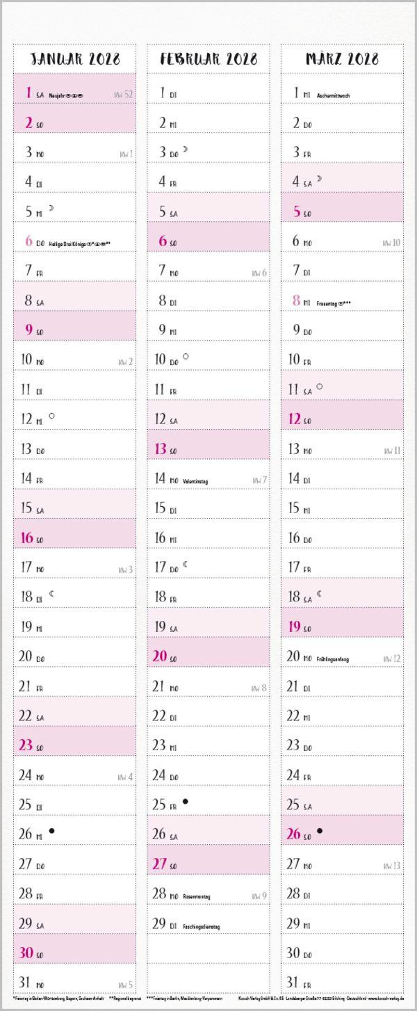 Beispielinhalt (Bild) Familienplaner Pretty Birds 2027