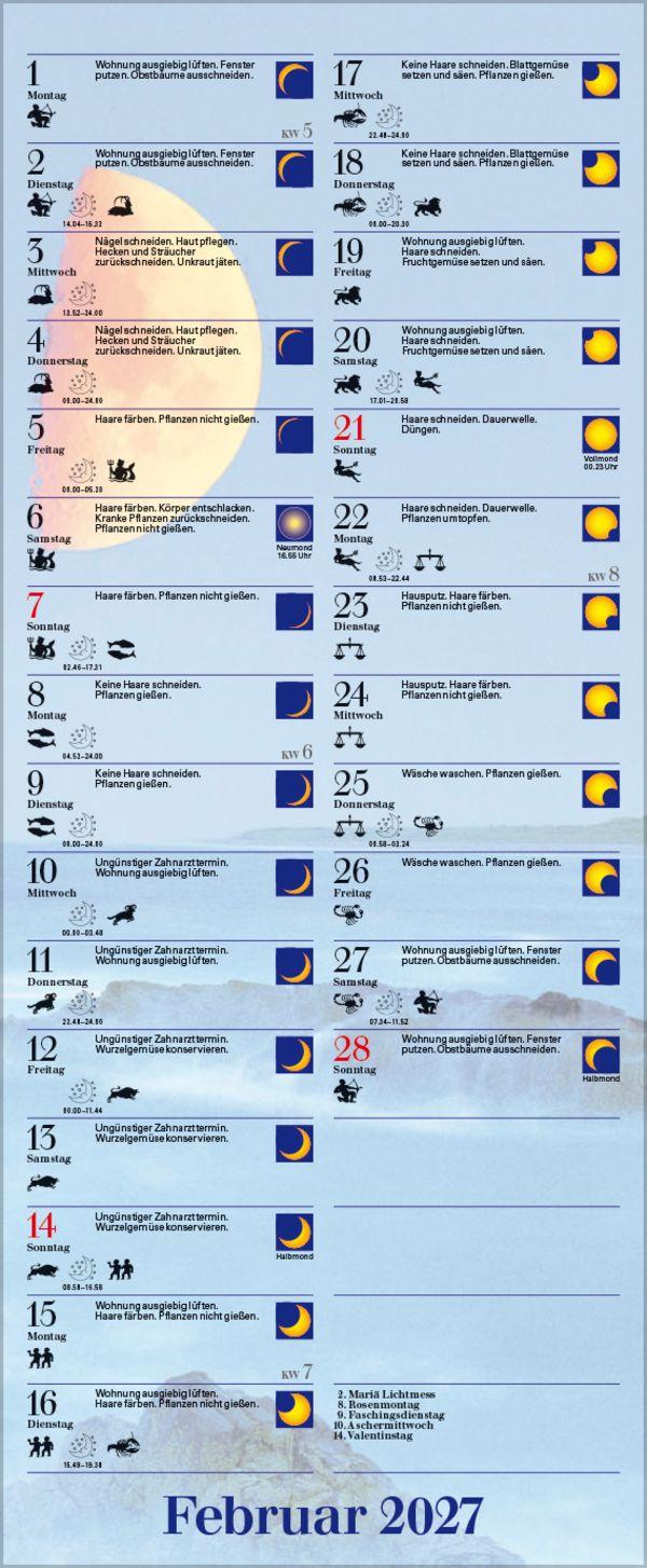 Beispielinhalt (Bild) Mond-Planer 2027