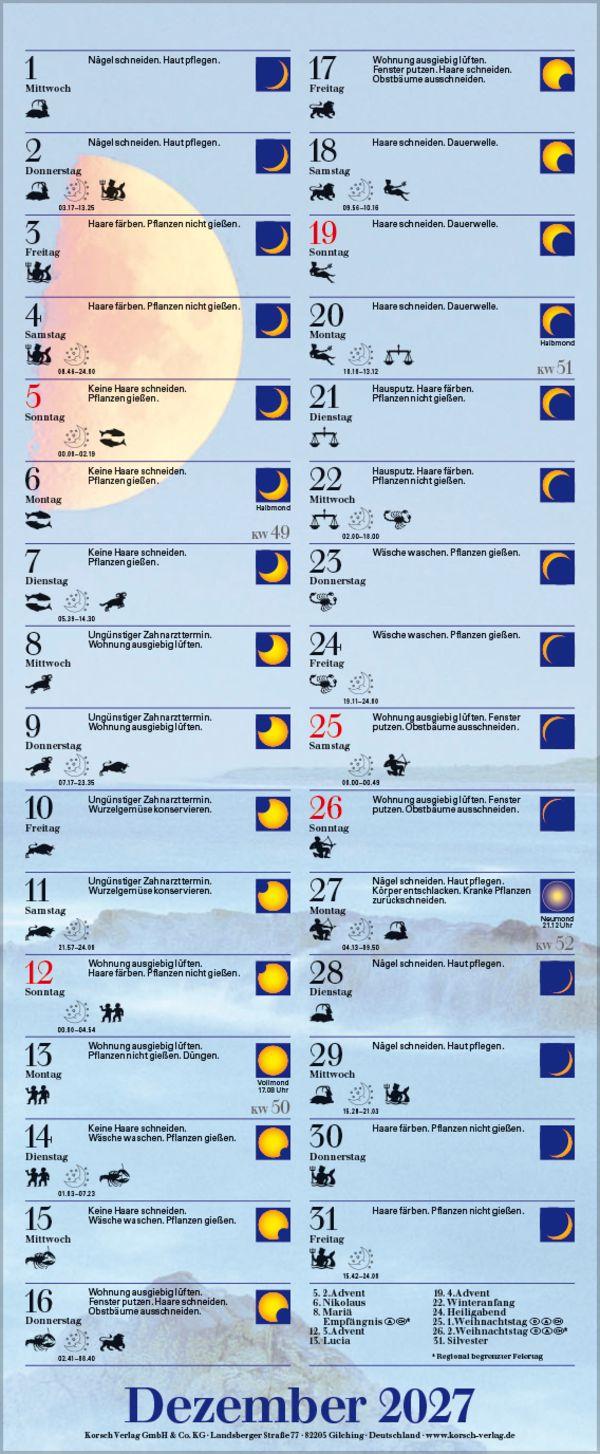 Beispielinhalt (Bild) Mond-Planer 2027